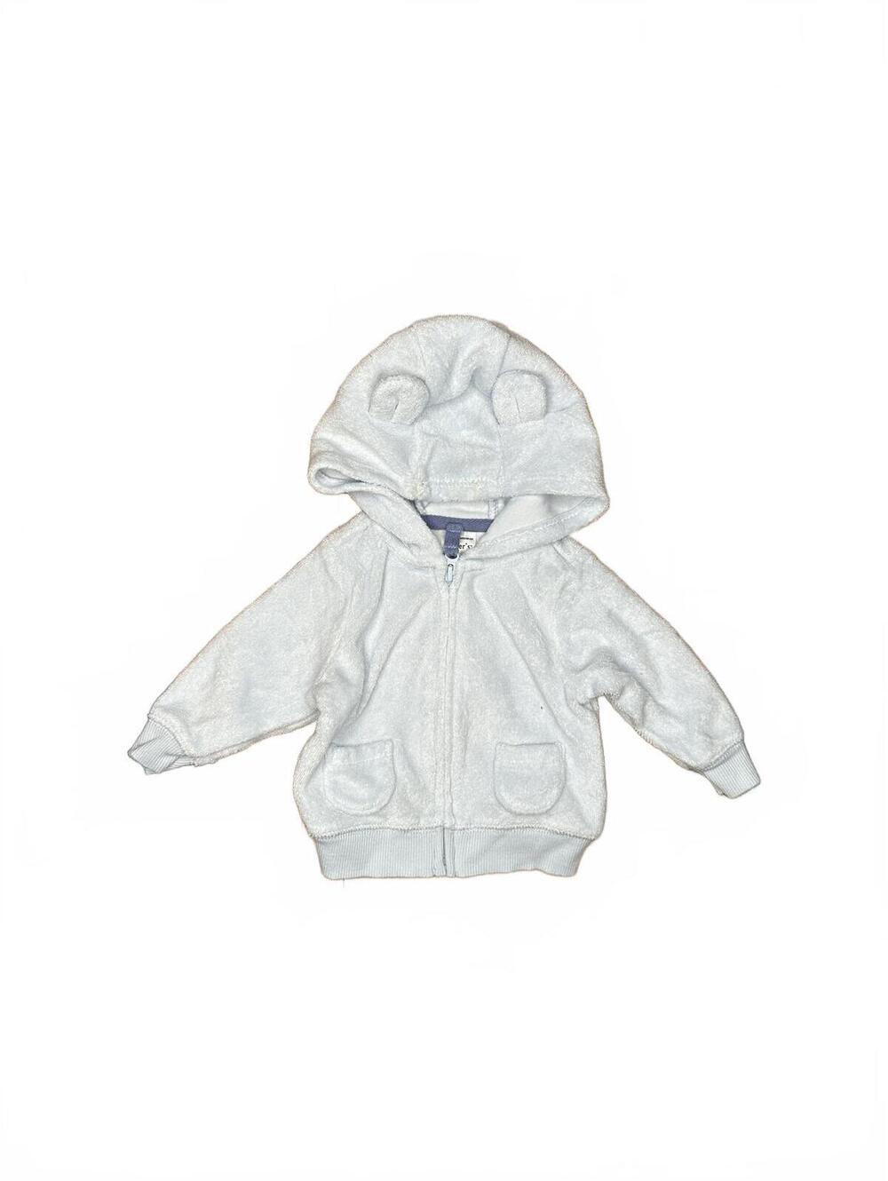 Carter's Newborn Light Blue Zip-Up Hooded Bear Ears Fleece Jacket